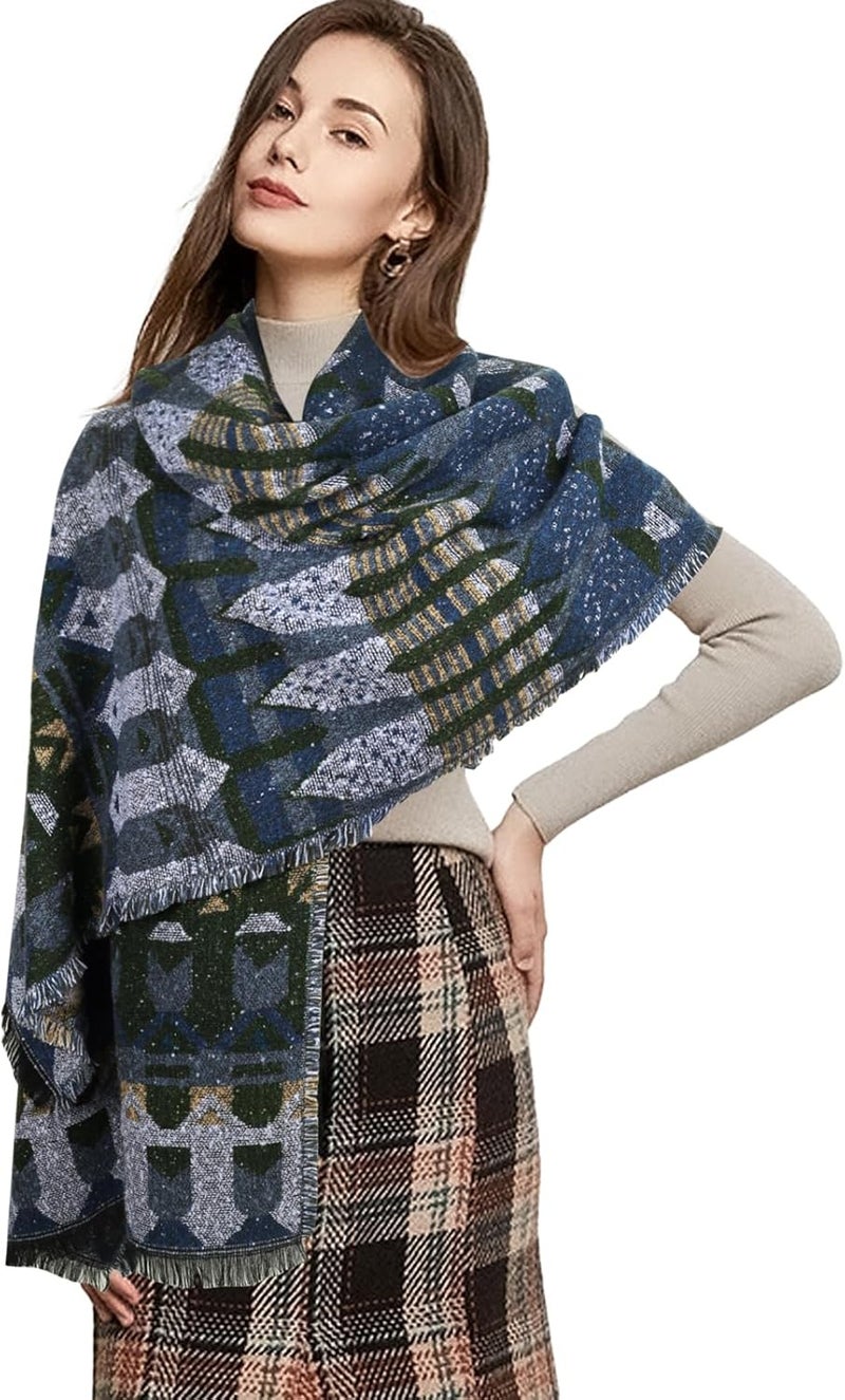 EXTREE Scarfs for Women Pashmina Silky Shawl Wrap for Evening Dressing Blanket Open Front Poncho Cape - Image 4